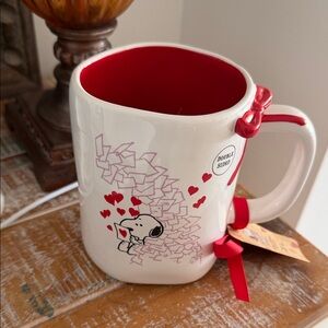 Rae Dunn & Peanuts Snoopy Valentine's Day❤️ Red and White Snoopy Mug